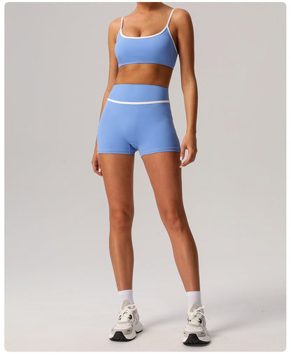 Contrast piping sports bra