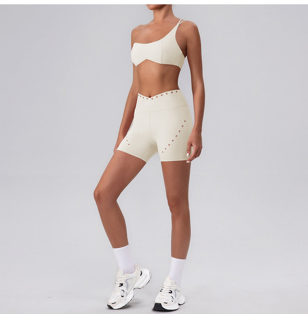 One shoulder sports bra