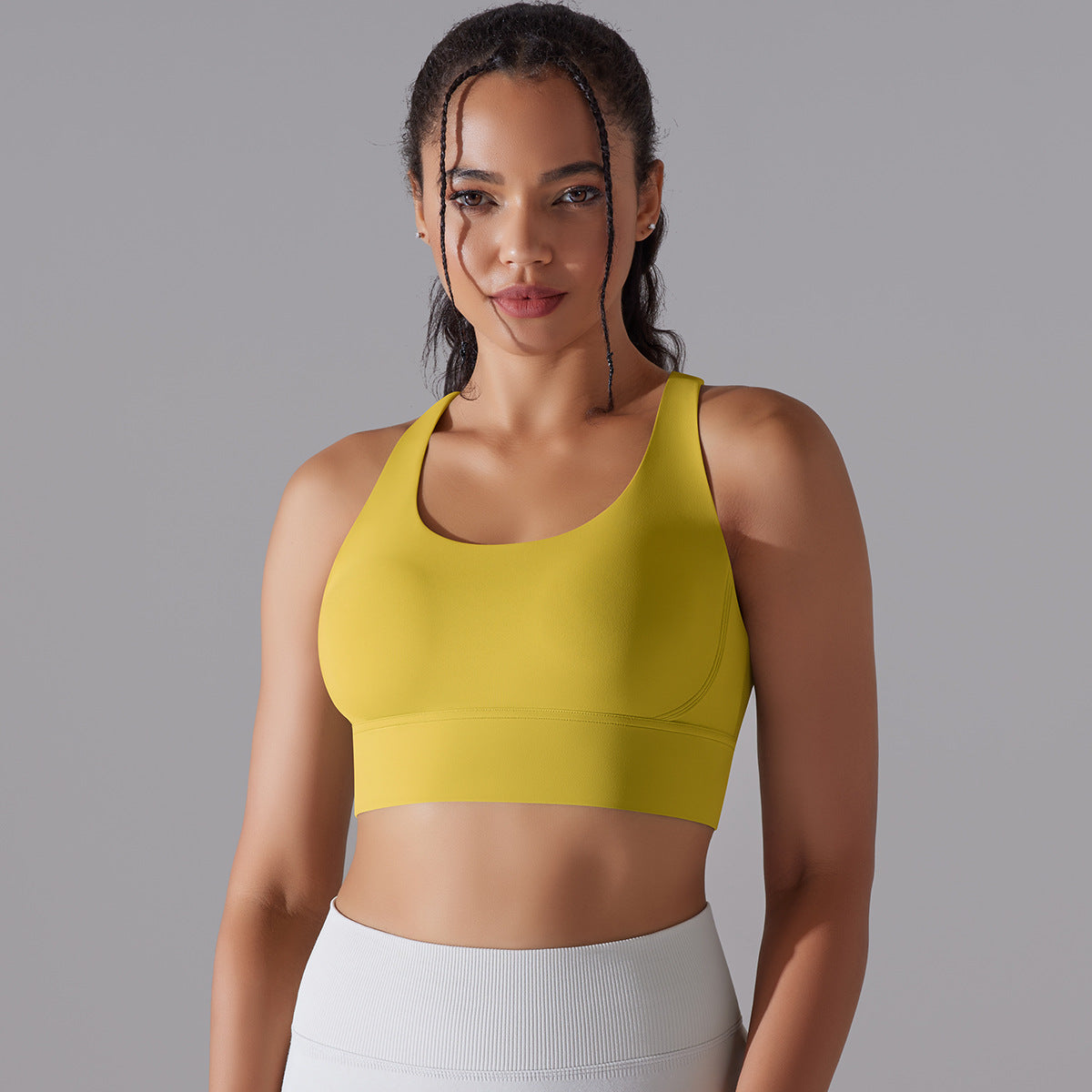 Seamless cross back sports bra