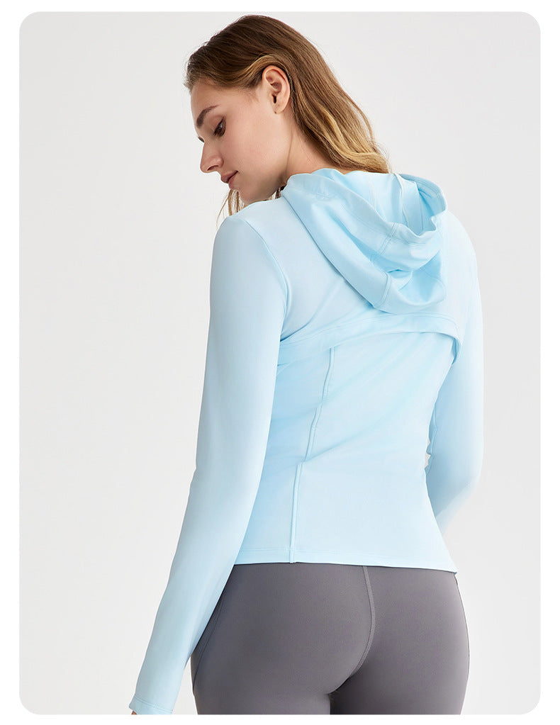 Hooded zip front jacket