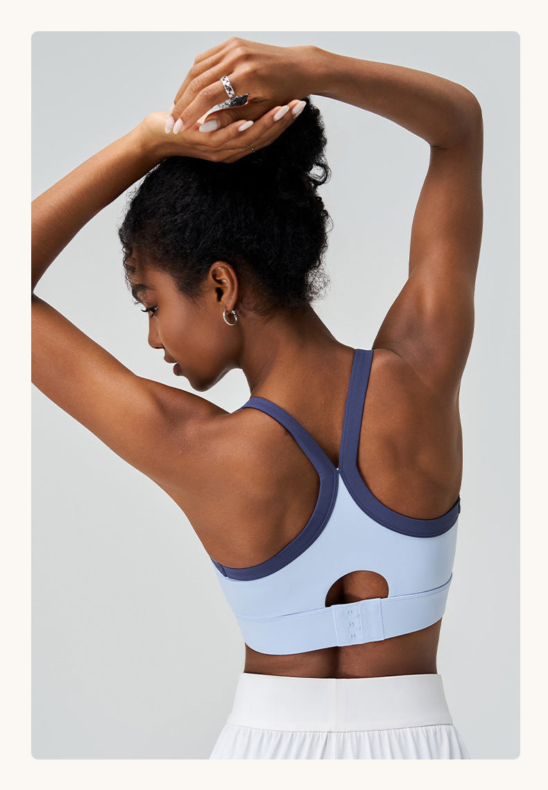 Contrast strap sports bra