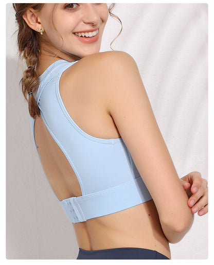 Cross back high support bra