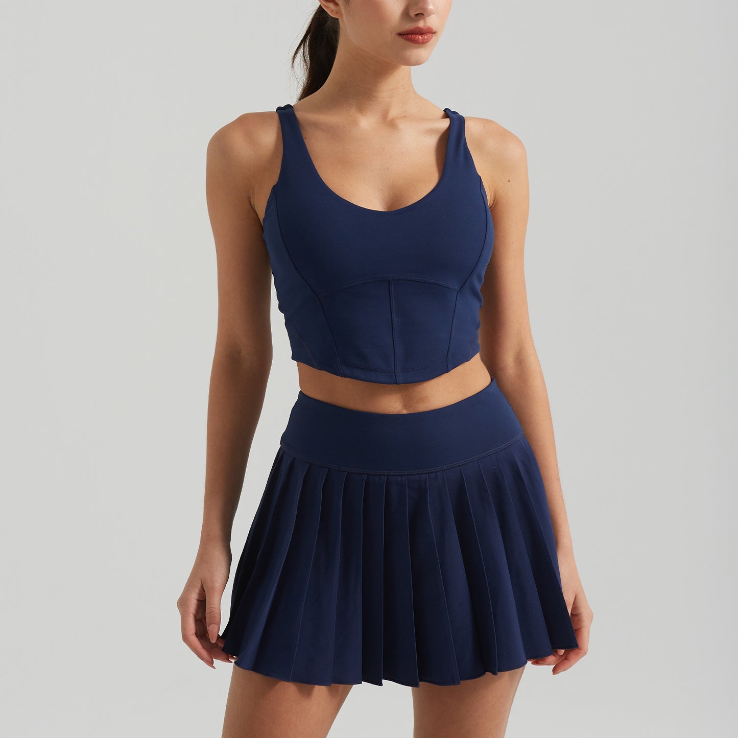 Pleated fitness skort