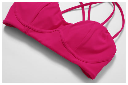 Double strap high support bra