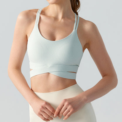 Ribbed fitness bra