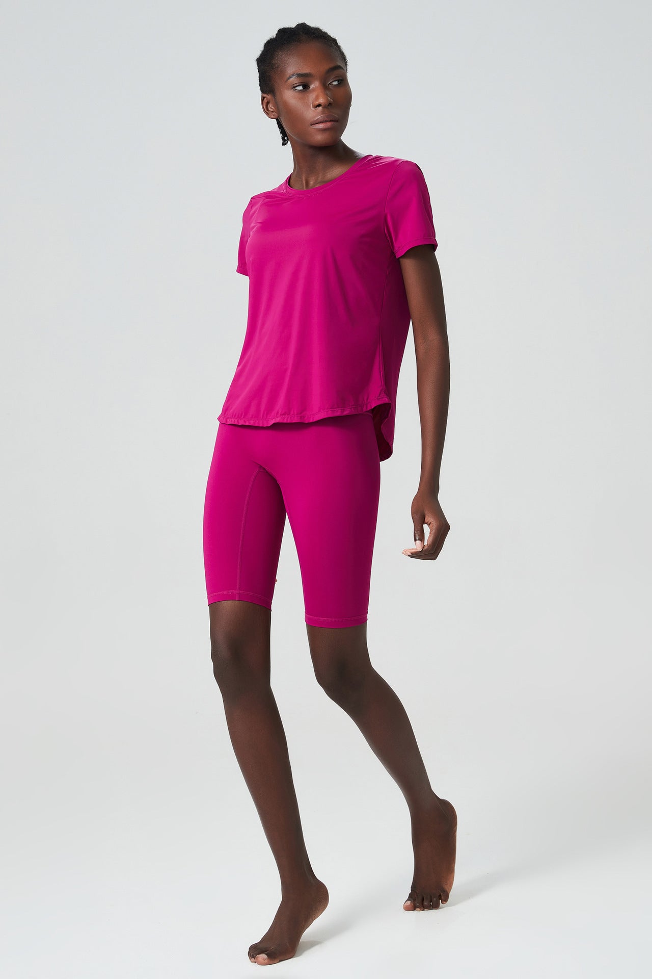 Matching T shirt and biker shorts set