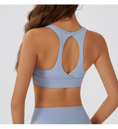 Sports bra with cut out back