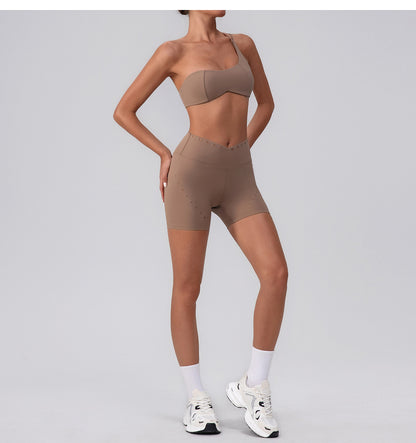 One shoulder sports bra