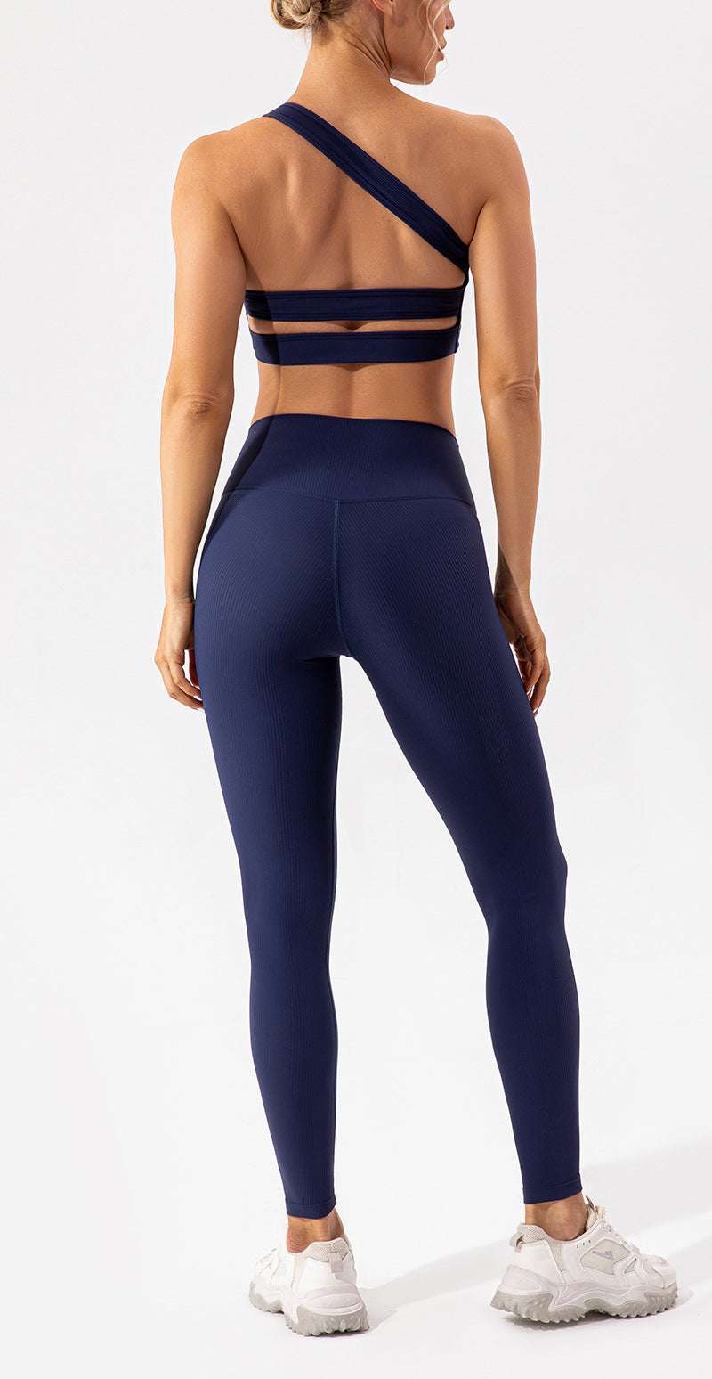 Spring Nude Feel Exercise Strap Beauty Back Exercise Body Hugging Suit Running Breathable Quick Drying Yoga Clothes Women