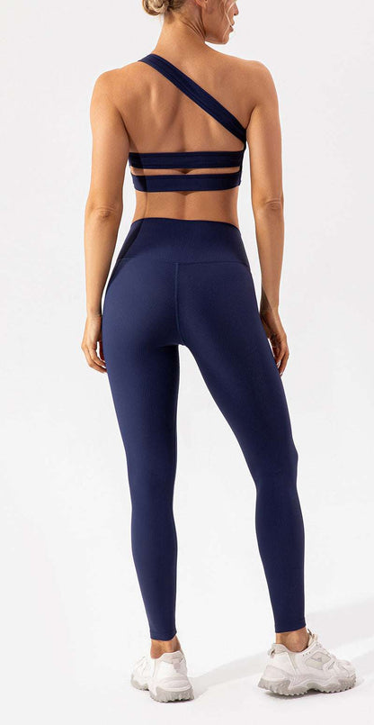 Spring Nude Feel Exercise Strap Beauty Back Exercise Body Hugging Suit Running Breathable Quick Drying Yoga Clothes Women