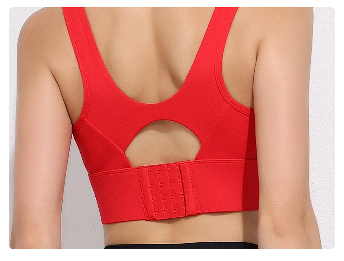 Cut out back sports bra