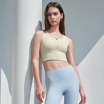 Zip front high support top