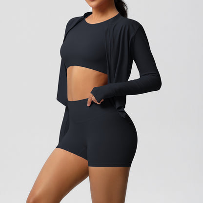 Three piece Jacket, Bra and hot pants set