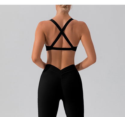 Twisted front sports bra