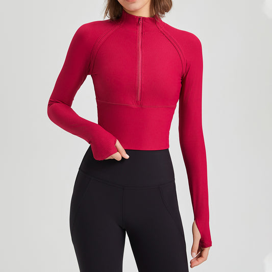 Zip front cropped jacket