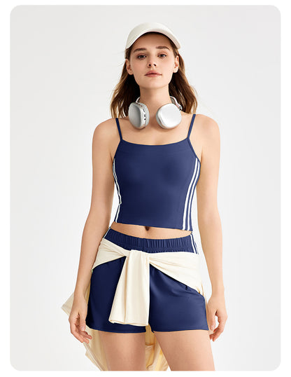 Contrast stripe vest