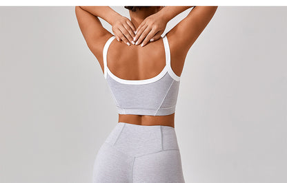 Contrast trim high support bra