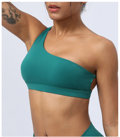 One shoulder sports bra