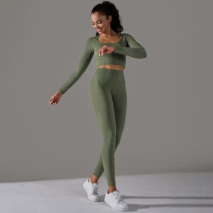 Seamless quick dry fitness set