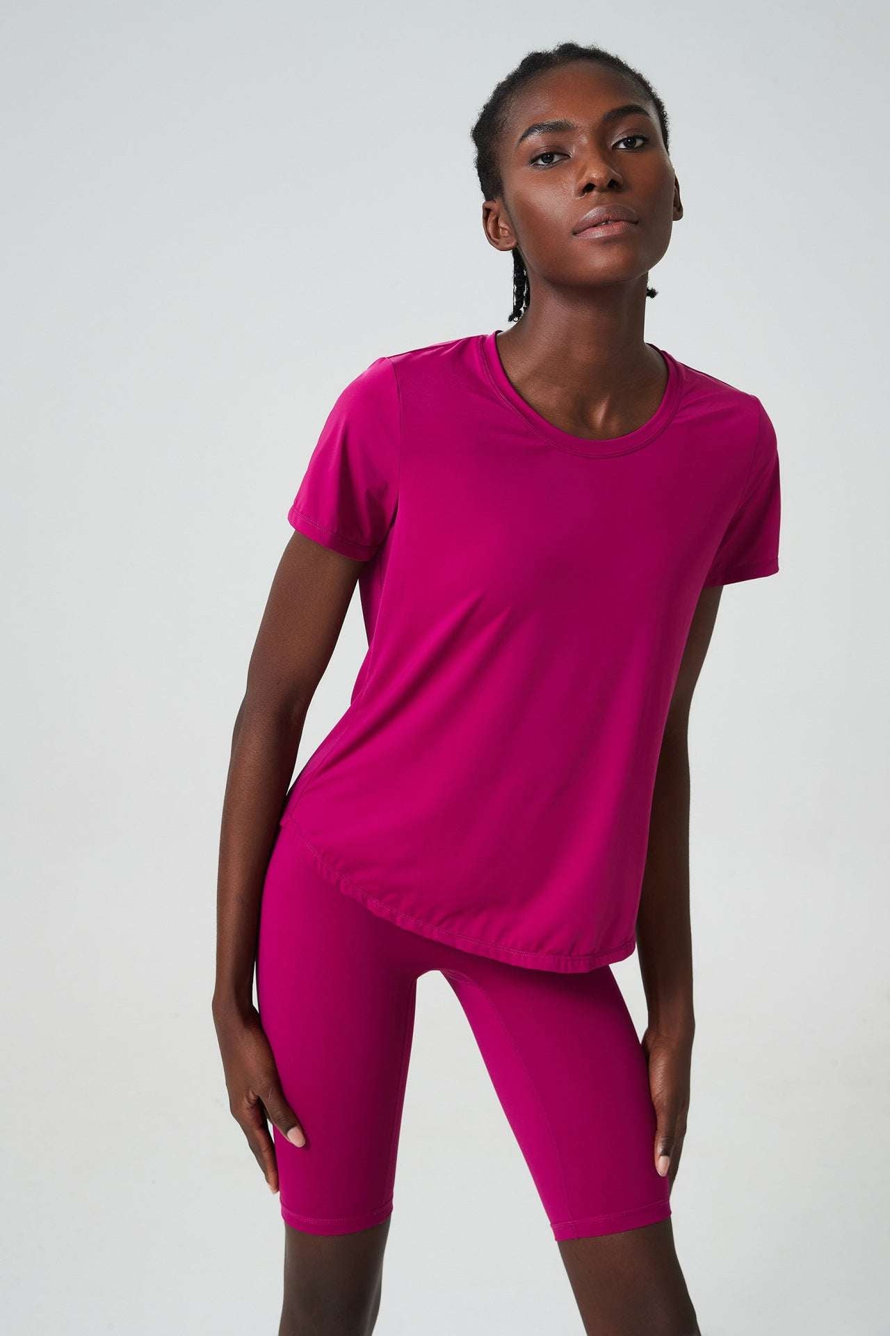 Matching T shirt and biker shorts set