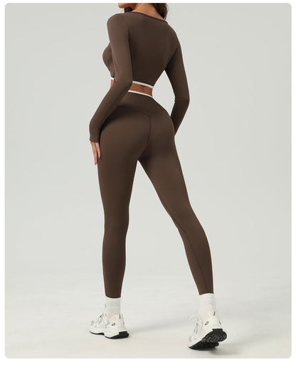 Contrast trim waist leggings