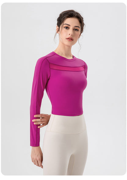 Mesh insert cropped top