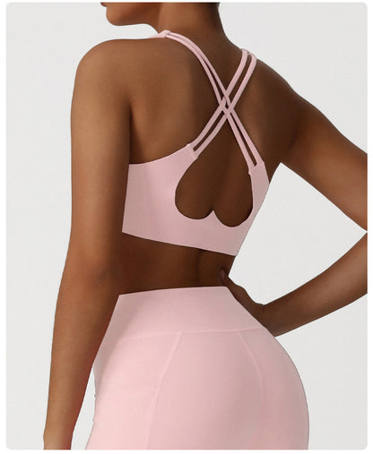 Cross back sports bra