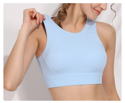Cross back high support bra