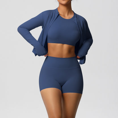 Three piece Jacket, Bra and hot pants set