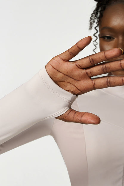 Warm full sleeve zip front top