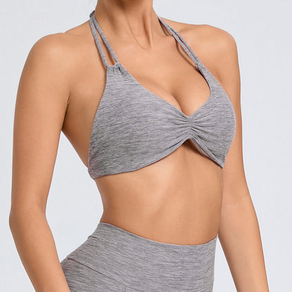 Gathered front sports bra