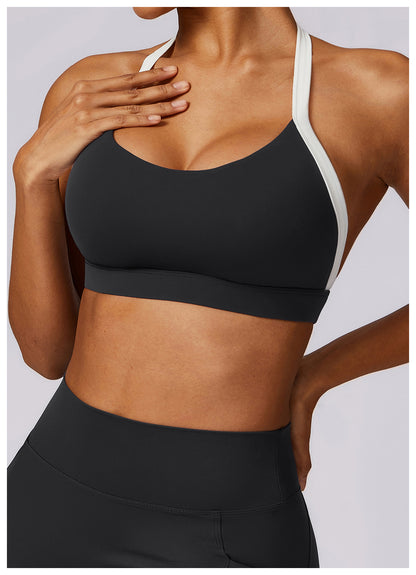 Contrast strap bra