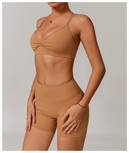 Cross back sports bra