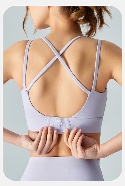 Seamless cross back bra