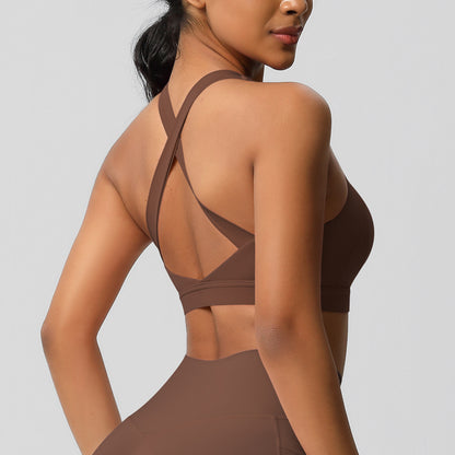 Cross back sports bra