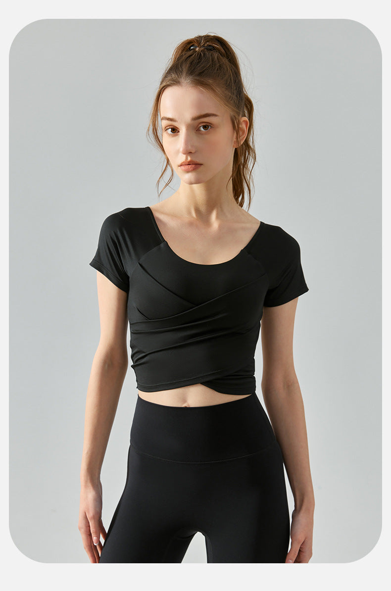 Cropped short sleeve top