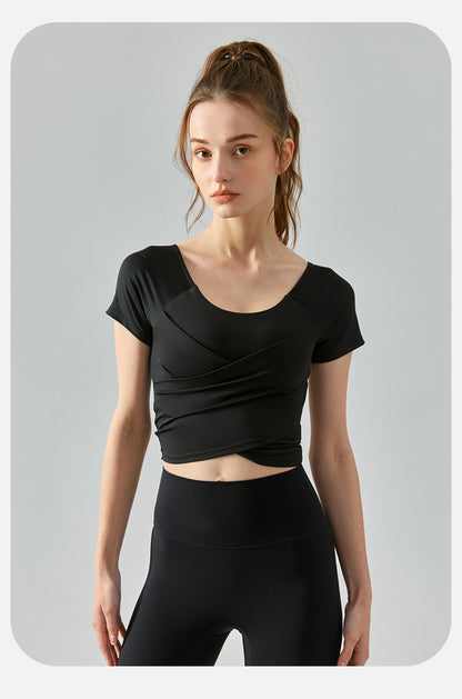 Cropped short sleeve top