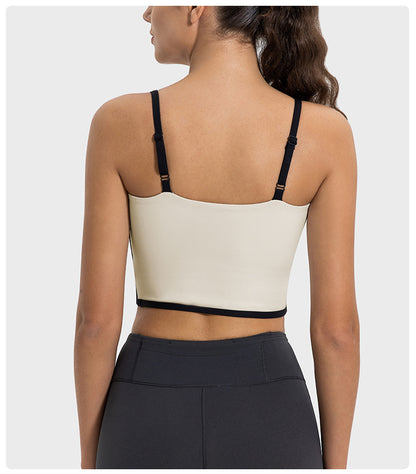 Contrast trim sports bra