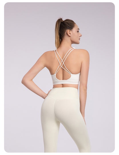 Cross back medium support bra