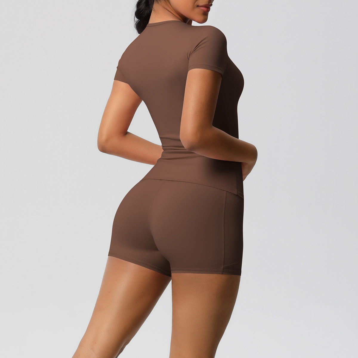 Brushed soft top and hot pants set