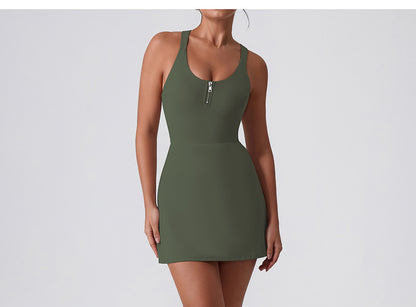 Zip front fitness dress