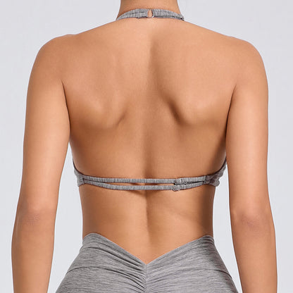 Gathered front sports bra