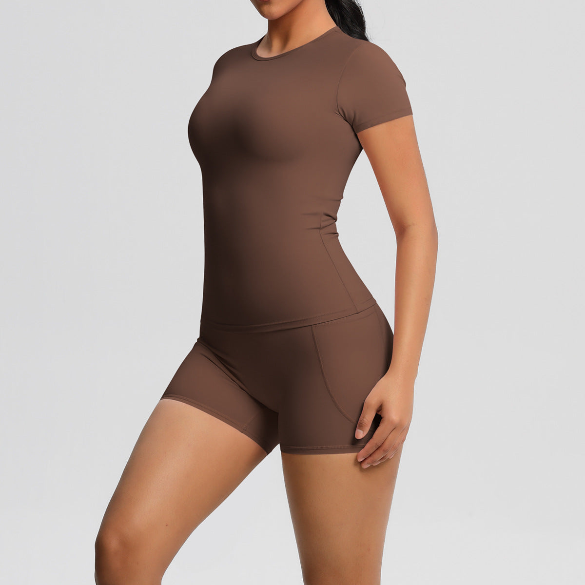 Brushed soft top and hot pants set