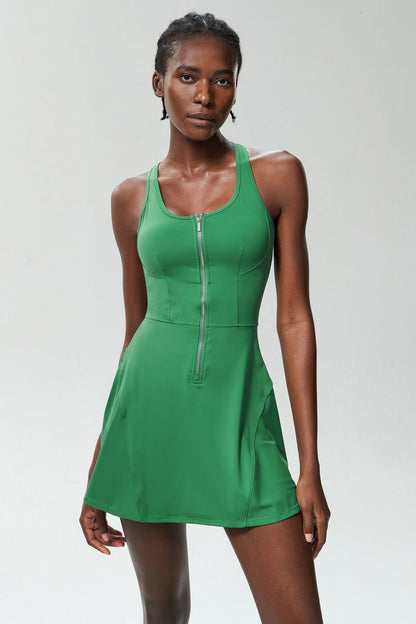 Zipper front fitness dress