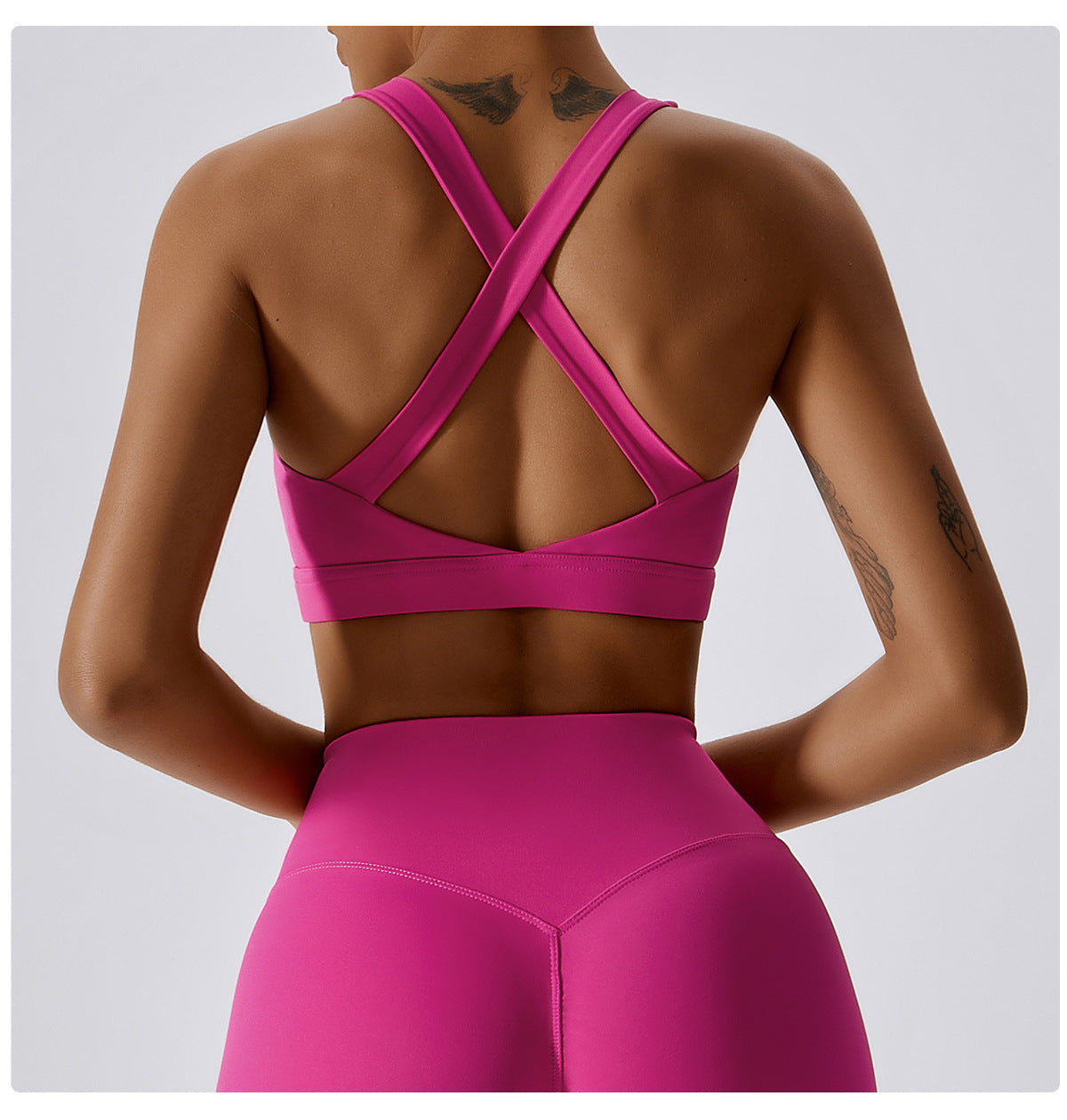 High support cross back sports bra