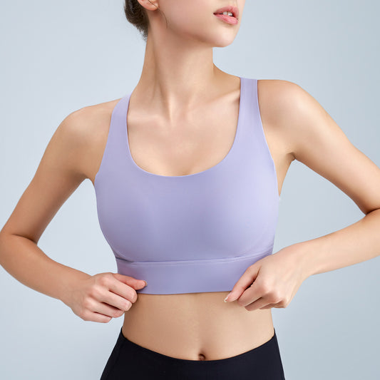 Seamless mesh back sports bra