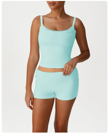 Pleated waist soft hot pants