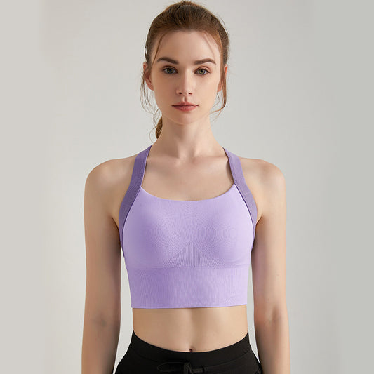 Contrast strap sports bra