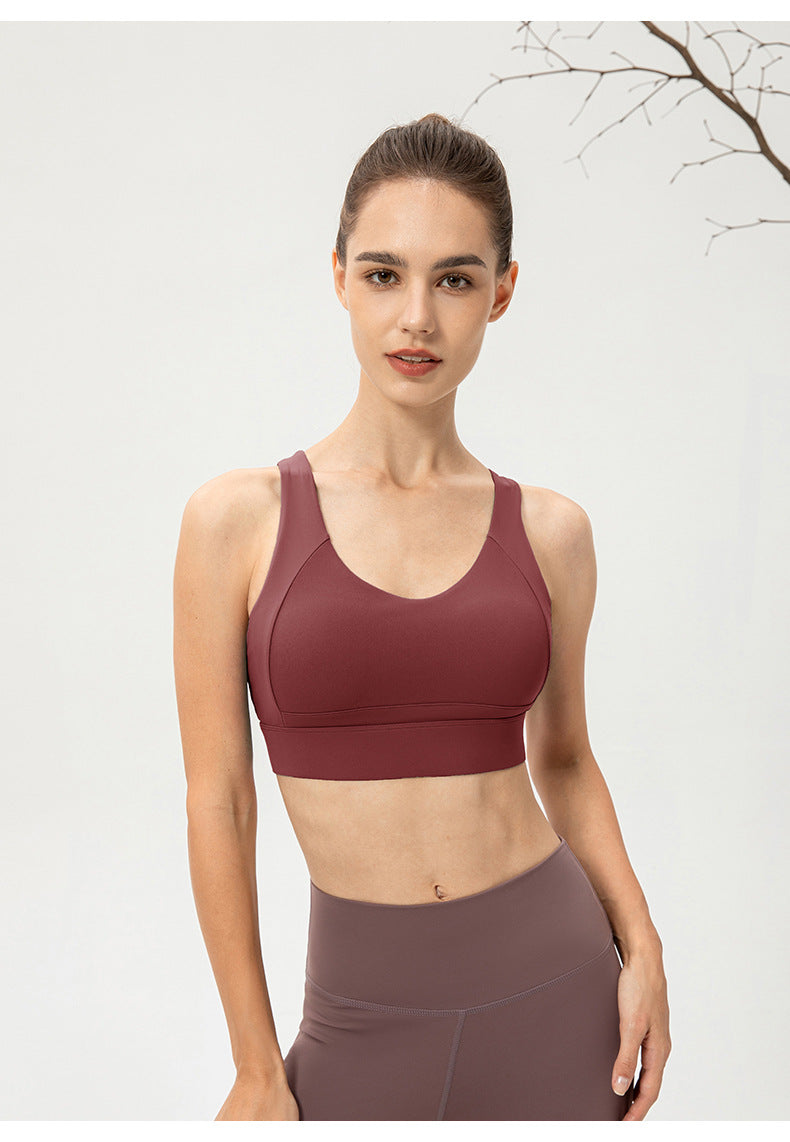 Cross back sports bra