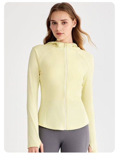 Hooded zip front jacket